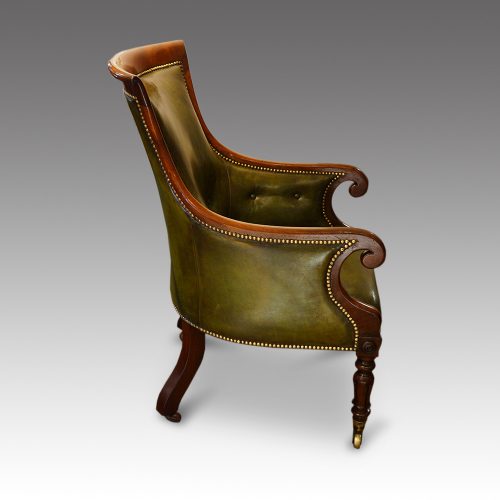 William IV mahogany bergere chair side