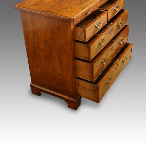 19thc. walnut chest of drawers drawers open