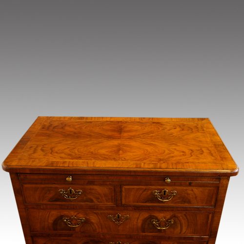 19thc. walnut chest of drawers front top