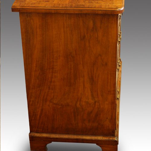 19thc. walnut chest of drawers side