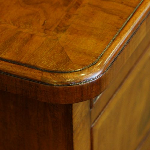 19thc. walnut chest of drawers top