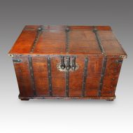 Antique iron bound merchants chest
