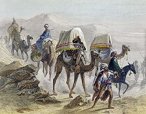 Camel train in the East