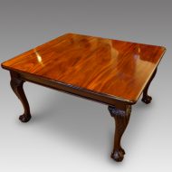 Edwardian mahogany 2 leaf extending dining table at angle