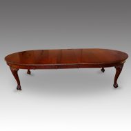 Edwardian mahogany 3 leaf extending dining table