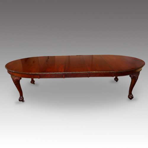 Edwardian mahogany 3 leaf extending dining table