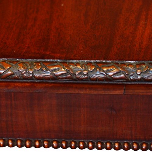 Edwardian mahogany 3 leaf extending dining table carved edge