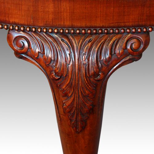Edwardian mahogany 3 leaf extending dining table carved knee