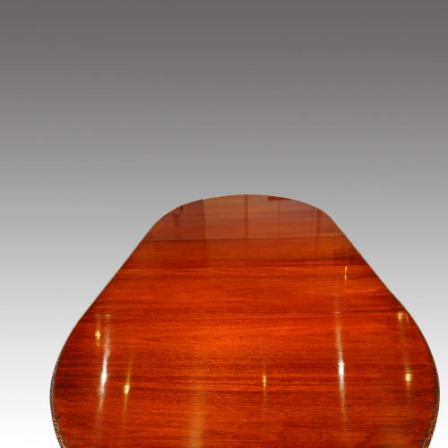 Edwardian mahogany 3 leaf extending dining table length view
