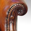Edwardian mahogany camel back sofa arm detail