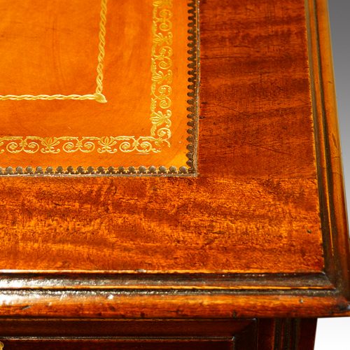 Edwardian mahogany pedestal desk corner