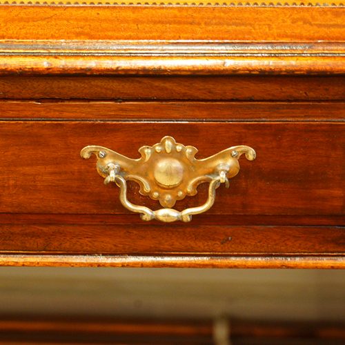 Edwardian mahogany pedestal desk handle