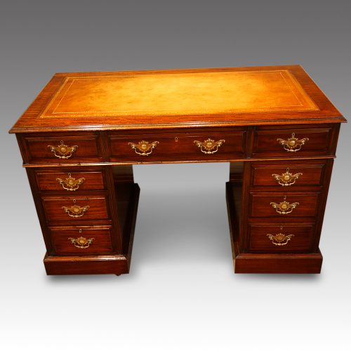 Edwardian mahogany pedestal desk top