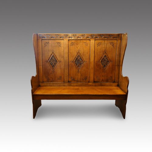 Edwardian oak settle