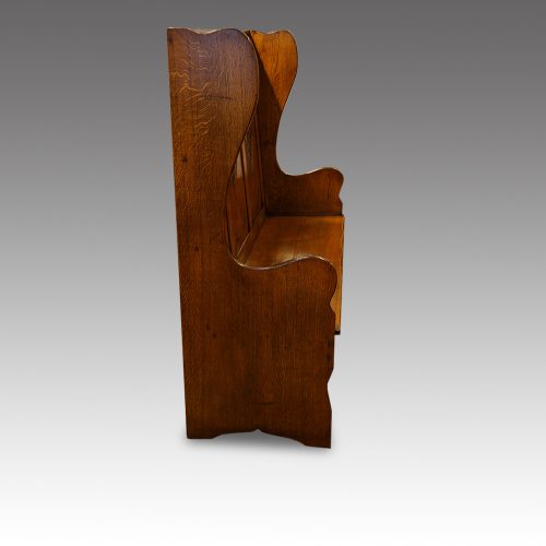 Edwardian oak settle end