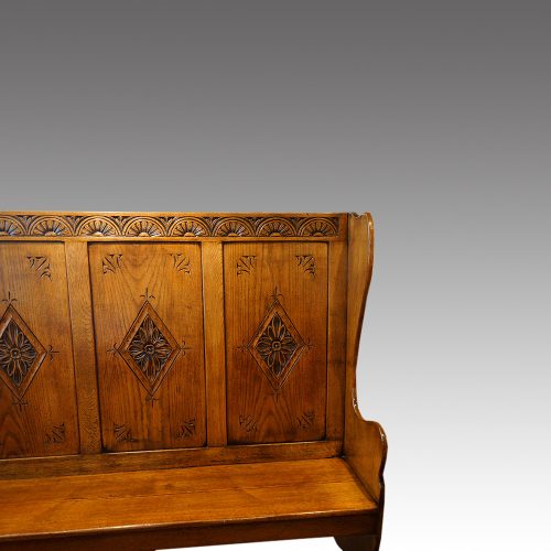 Edwardian oak settle panels