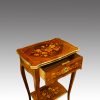 French marquetry sidetable drawer oprn