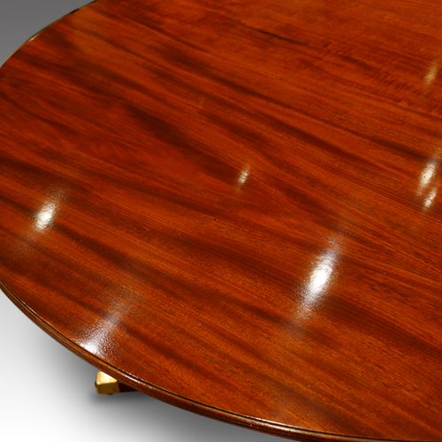 Mahogany twin pillar dining table end timber