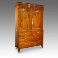 Regency mahogany press wardrobe