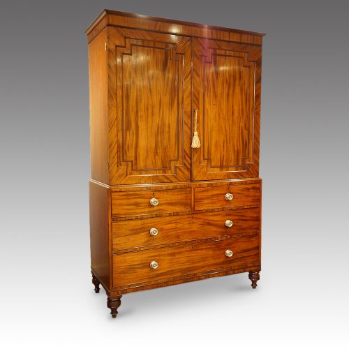 Regency mahogany press wardrobe