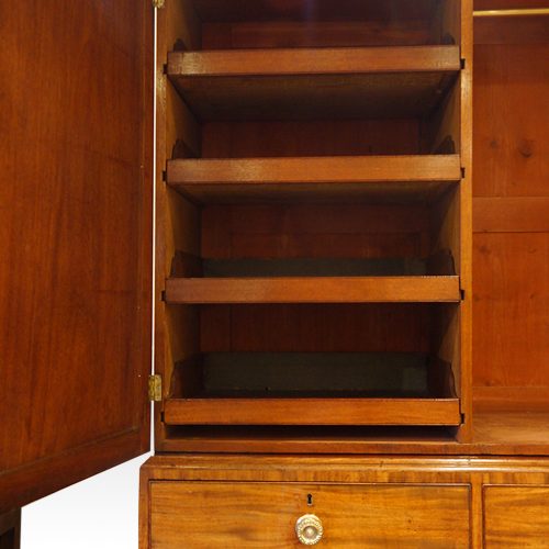 Regency mahogany press wardrobe slides