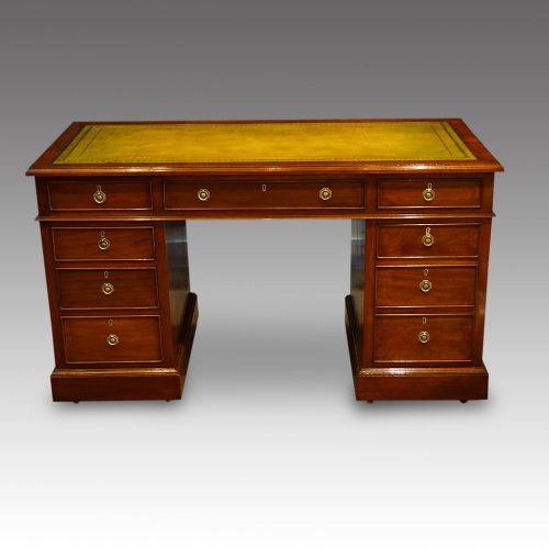 Victorian mahogany double pedestal desk