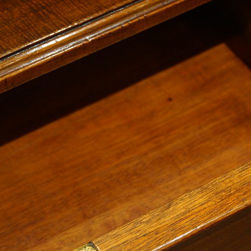 Victorian mahogany double pedestal desk drawer lining