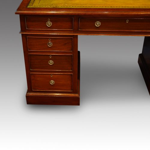 Victorian mahogany double pedestal desk drawers