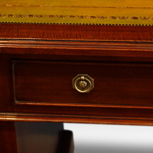 Victorian mahogany double pedestal desk handle