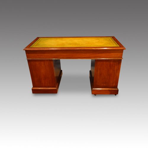 Victorian mahogany double pedestal desk rear view