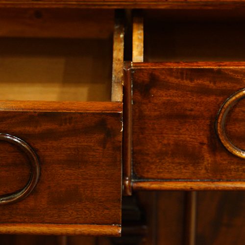 Victorian mahogany sideboard drawers open