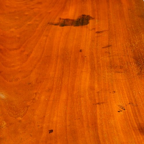 Antique mahgany chest of drawers top detail