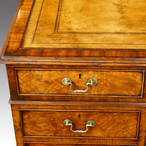 Burr walnut partners desk corner