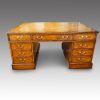 Burr walnut partners desk front