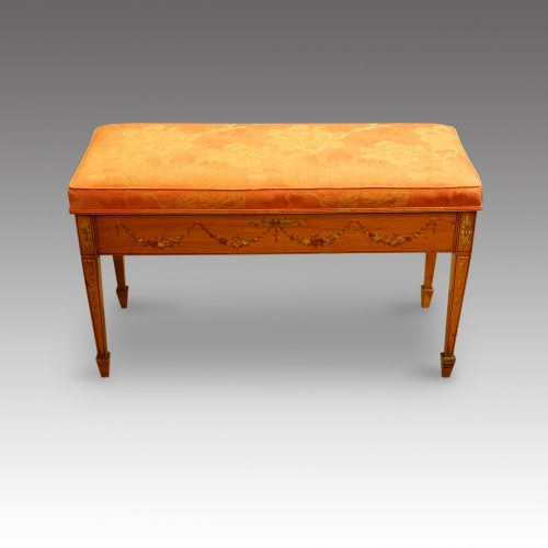 Edwardian satinwood duet stool
