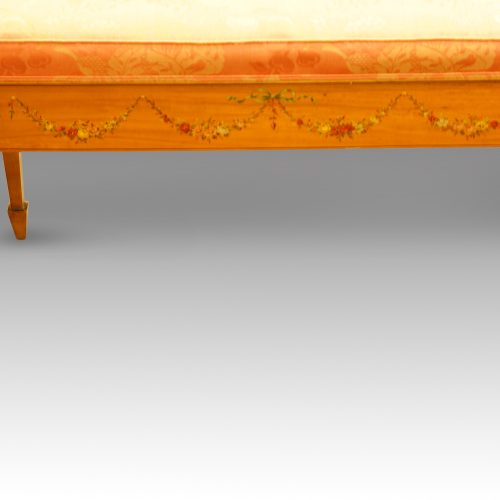 Edwardian satinwood duet stool detail