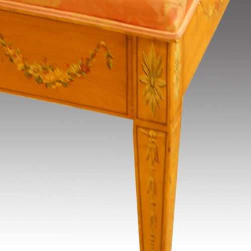 Edwardian satinwood duet stool leg