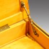 Edwardian satinwood duet stool locking brass elbow