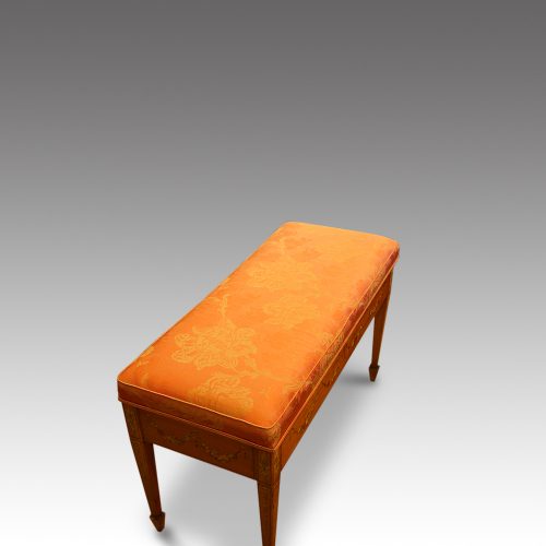 Edwardian satinwood duet stool top