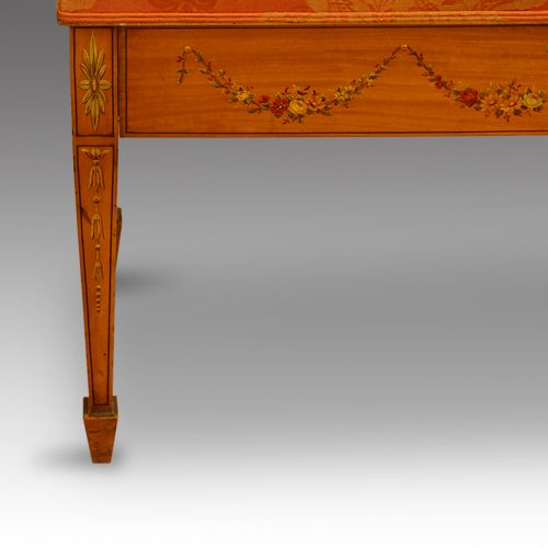 Edwardian satinwood duet stool decoration