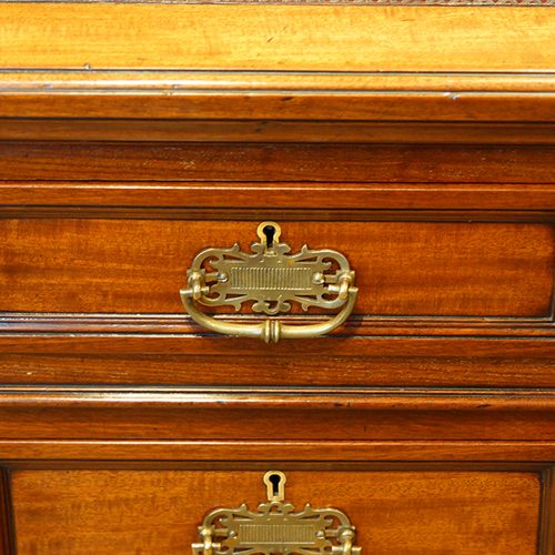 Edwards and Roberts walnut pedestal desk handle