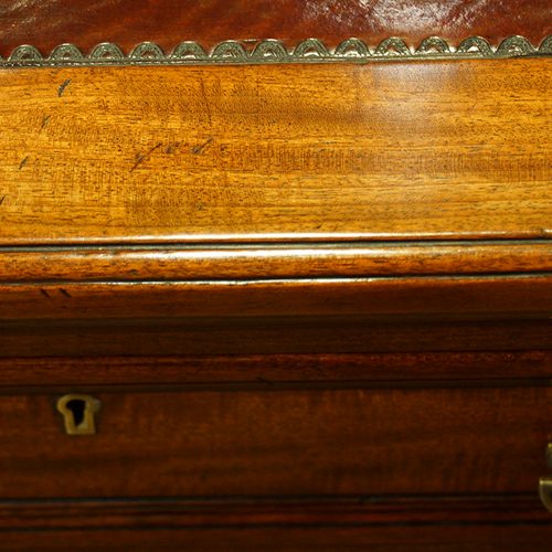 Edwards and Roberts walnut pedestal desk moulding