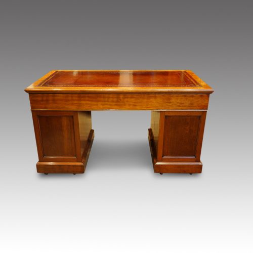 Edwards and Roberts walnut pedestal desk rear