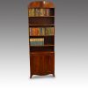George V bowfronted mahogany bookcase