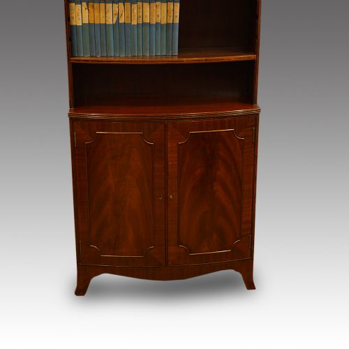 George V bowfronted mahogany bookcase base