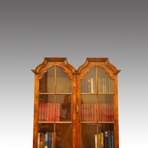George V walnut double dome bookcase top