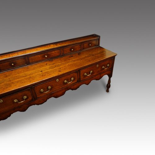 Georgian low oak dresser at angle
