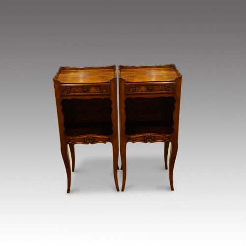 Pair of French country bedside cabinets front