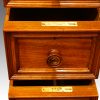 Victorian walnut linen press by Howard and sons drawer handle