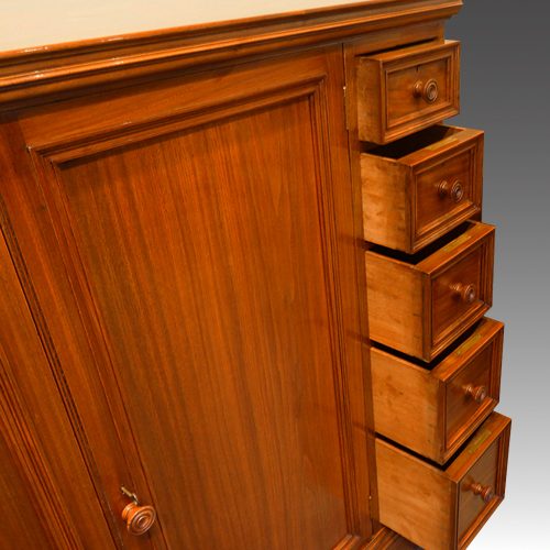 Victorian walnut linen press by Howard and sons drawers